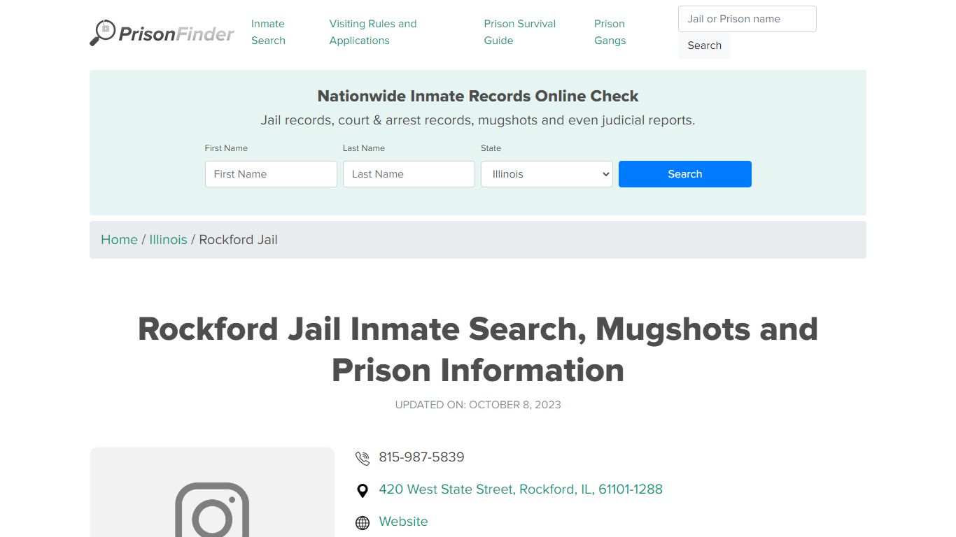 Rockford Jail Inmate Search, Mugshots and Prison Information